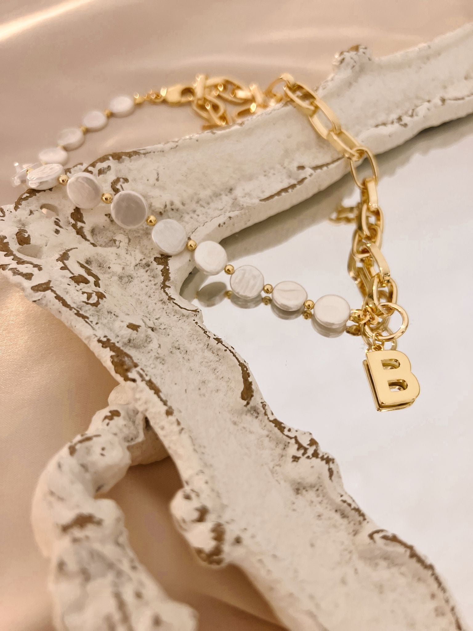 Half Pearl Chain Choker | Gold Chain Choker | Azure Chic Jewellery